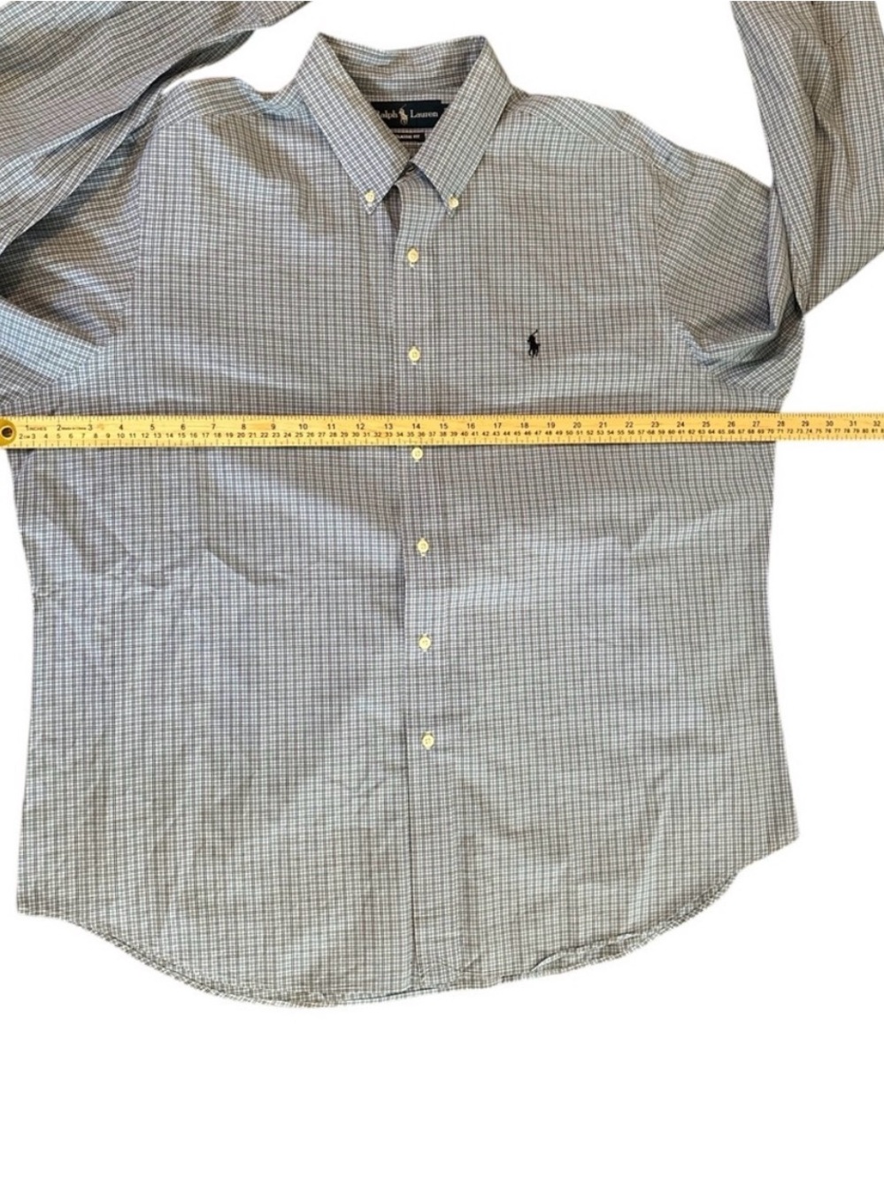 Ralph Lauren Blue & Black Plaid Polo Classic Fit Button Down Shirt XXL - Picture 2 of 7